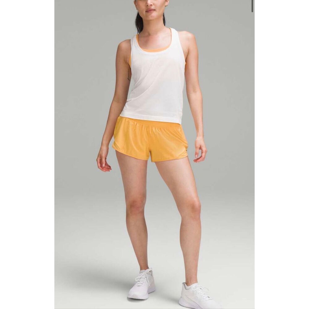 Lululemon Hotty Hot Low-Rise Lined 2.5" Mango Dream Running Shorts Women's 6US